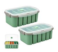 Lot de 2 Conteneurs de Congélation en Silicone pour Soupe,22.5x14.5x7.8cm 6 Trous Bac de Congélation, Bacs de Congélations Silicone Couvercles, Bac a Glacon Soupe Plateau Congelations pour Soupe Ice