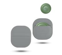 Lot de 2 coques autocollantes en tissu Lycra pour tracker daunke Moto Tag - Anti-perte - Protection complète (convient aux personnes âgées, sac à dos, bagages, enfants) - Anti-rayures - Gris