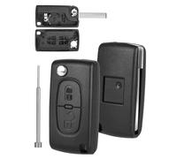 Lot de 2 coques de e voiture Pilot pour Peugeot 207 307 308 407 408 3008 5008 Citroën C2 C3 C4 C5 C6 C8 (2 boutons, CE0536)