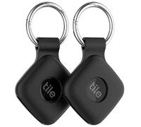 Lot de 2 coques en silicone compatibles avec Tile Mate 2024, coque souple résistante aux rayures avec accessoires à mousqueton, support sécurisé pour sac, noir + noir