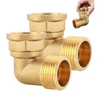 Lot de 2 coudes en laiton 90° - 1" IG/AG - DN25 - Angle en laiton - 90 ° - Filetage intérieur x filetage extérieur - Pour installations d'eau et systèmes de chauffage central