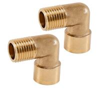 Lot de 2 coudes en laiton à 90 °, 1/4" IG x AG, coude à 90° en laiton | Coude de tuyau DN8, filetage intérieur et filetage extérieur, raccords sanitaires pour installations d'irrigation