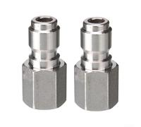 Lot de 2 coupleurs rapides femelle 6,35 mm pour accessoires de nettoyeur haute pression, interface filetée en acier inoxydable jusqu'à 5000 PSI