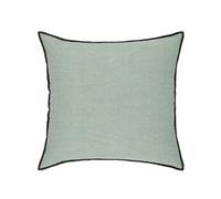 Lot de 2 coussin décoratif déhoussable en lin et coton coloris vert céladon - Longueur 45 x Profondeur 12 x Hauteur 45 cm --