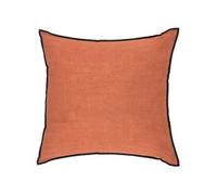 Lot de 2 coussin décoratif déhoussable en lin et coton rose terracotta - Longueur 45 x Profondeur 12 x Hauteur 45 cm --
