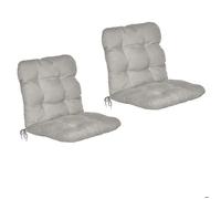 Beautissu Lot de 2 coussins pour fauteuils à dossier bas Flair NL, 100 x 50 x 8 cm, gris