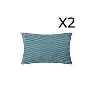 Lot de 2 Coussins bleu canard dehoussable - 30 x 50 cm --