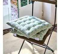 Lot de 2 coussins d’assise Fleuronnes vert H/L/P env. 7/45/45 cm