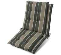 Lot de 2 coussins d'appui pour fauteuil bas Beautissu Sun-NL 100 x 50 x 8 cm, rayures vertes
