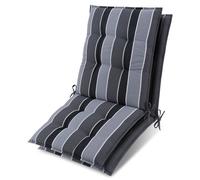Lot de 2 coussins d'appui pour fauteuils bas Beautissu Sun-NL 100 x 50 x 8 cm, rayures anthracite