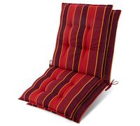 Lot de 2 coussins d'appui pour fauteuils bas Beautissu Sun-NL 100 x 50 x 8 cm, rayures rouges