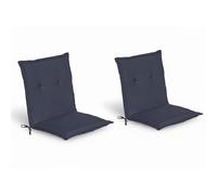 Beautissu Lot de 2 coussins pour dossier bas Loft NL, 100 x 50 x 6 cm, bleu foncé