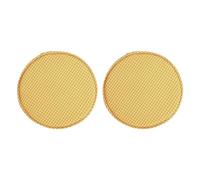 Lot de 2 coussins d'assise ronds en cuir synthétique imperméable pour | Coussin de siège antidérapant avec sangles pour bistro, bar, patio, terrasse et tabourets de jardin