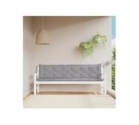 vidaXL Coussins de banc de jardin Lot de 2 200×50 cm - Tissu Oxford imperméable - Gris