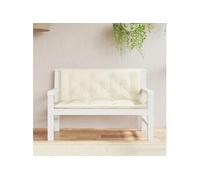 vidaXL Coussins de banc de jardin – Lot de 2 – Revêtement cordes, imperméable – Blanc crème