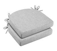 Lot de 2 coussins de chaise - 43 x 42 x 5 cm - En mousse haute densité - Coussin d'assise confortable pour l'intérieur et l'extérieur - Pour jardin, balcon, salon - Gris
