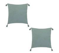 Lot de 2 coussins de chaise brodés rectangulaires Starke - 40 x 40 cm - Céladon