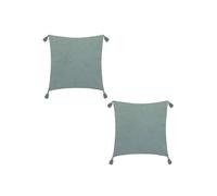 Lot de 2 coussins de chaise brodés rectangulaires Starke - 40 x 40 cm - Céladon