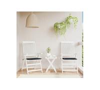 vidaXL Coussins de chaise de jardin – Lot de 2 antidérapants pour extérieur, motif à carreaux noir