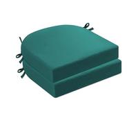 Lot de 2 coussins de chaise d'extérieur - Coussins de siège ronds imperméables pour terrasse et jardin - Vert foncé - 43,2 x 43,2 x 7,6 cm - Assises confortables et élégantes pour l'extérieur