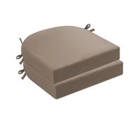 Lot de 2 coussins de chaise d'extérieur imperméables avec attaches, parfaits pour meubles de jardin et de pelouse, coins arrondis pour plus de confort et de style, 43,2 x 40,6 x 7,6 cm, marron clair