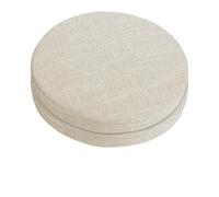 Lot de 2 coussins de chaise semi-circulaires 43 x 41 cm x 5 cm avec liens - Lavables - Double antidérapant et élastique - Pour chaises d'extérieur et intérieur - Beige