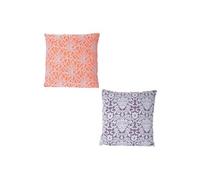 Mendler Lot de 2 coussins baroques fleurs - 45x45 cm - Multicolore