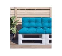 Lot de 2 Coussins de Palette, Coussins de Siège de Salon, Coussins de Canapé de Jardin, Coussins de Chaise Extérieur, Bleu Clair Tissu