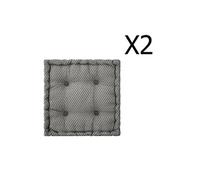 Pegane Lot de 2 Coussins de Sol Gris