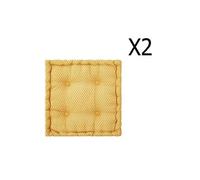 Lot de 2 Coussins de sol ocre - L. 40 x l. 40 x H. 8 cm --