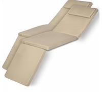 Lot de 2 coussins de transat de luxe Beautissu LoftLux DC, 175 x 45 x 5 cm, couleur naturelle