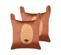 Lot de 2 Coussins Décoratifs en Coton 45 x 45 cm Chambres Enfants Forme Ourson H
