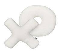 Lot de 2 Coussins Décoratifs en Fourrure Synthétique Blanche en Forme de Lettres