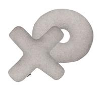 Lot de 2 Coussins Décoratifs en Fourrure Synthétique Grise en Forme de Lettres H