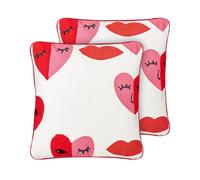 Lot de 2 Coussins Décoratifs Modernes Déhoussables avec Motif Abstrait 45 x 45 c