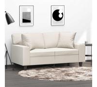 vidaXL Coussins décoratifs Lot de 2 Crème 40x40 cm Similicuir