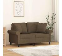 Lot de 2 Coussins Décoratifs Oreillers Patio Jardin Terrasse Marron Tissu vidaXL