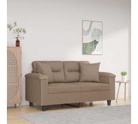 Lot de 2 Coussins Décoratifs Oreillers Patio Taupe Tissu Microfibre vidaXL