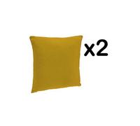 Lot de 2 coussins dehoussables coloris ocre - Dim :P40 x L40 cm - -