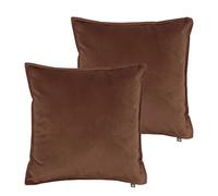 Lot de 2 coussins déhoussables en polyester coloris marron - Longueur 45 x largeur 6 x Hauteur 45 cm