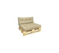 Lot de 2 coussins pour palettes en bois beige