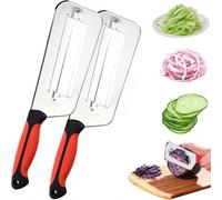 Lot de 2 couteaux à déchiqueter en acier inoxydable - Grille de cuisine - Double lame - Broyeur de chou tranchant - Pour la cuisine et les légumes