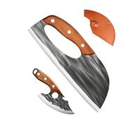 Lot de 2 couteaux à légumes - Outils de coupe lourds ergonomiques - Pour désosser et hacher - Pour la maison, le camping, la cuisine, le barbecue, le barbecue