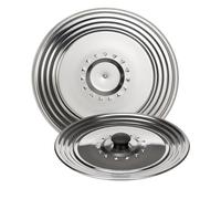 Lot de 2 couvercle casserole universel inox Ø16/18/20/Ø22/24/26 cm - Couvercles pour casseroles et poêles - Couvercle casserole - Couvercle poele - couvercle inox