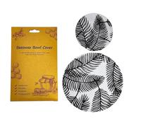 Lot de 2 couvercles de bol en cire d'abeille bio naturelle avec élastique | Couvercle durable et réutilisable pour les aliments | Parfait comme couvercle pour garder et stocker des aliments frais