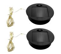 Lot de 2 couvercles de lanterne à panneau solaire avec guirlande lumineuse - Dessus de rechange pour lampes solaires en plein air, 6 cm