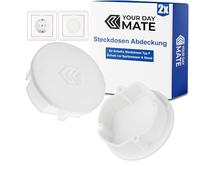 Lot de 2 couvercles de prise en blanc, protection contre la poussière et les éclaboussures, pour prise Schuko type F, couvercle pour multiprise, enrouleur de câble, cuisine, atelier, hôtel