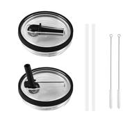 Lot de 2 couvercles de rechange pour Stanley Cup - Anti-fuite - 100 ml - Avec 2 pailles et 2 brosses à paille