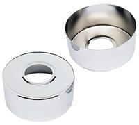 Lot de 2 couvercles décoratifs pour robinet circulaire en acier inoxydable de 30 mm de haut, rosaces d'adaptateur d'angle de robinet, couvercle de tuyau de plaque de bride pour tuyau de 1,9 cm