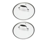 Lot de 2 couvercles en verre Excell'Inox 30 et 32 cm Mathon